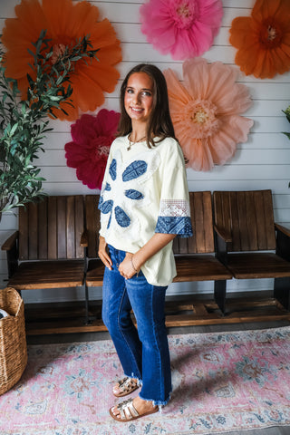 Bohemian Bloom Patchwork Top • Yellow