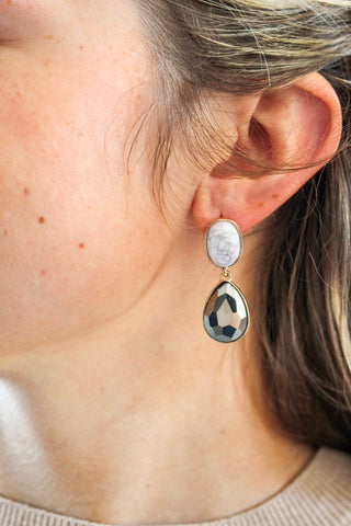 Polished Perfection Dangle Earrings • Smoke