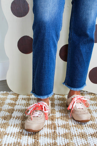 Double Play Lace-Up Sneaker • Light Mocha