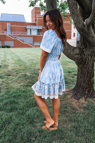 Sweet Promises Paisley Dress • Blue