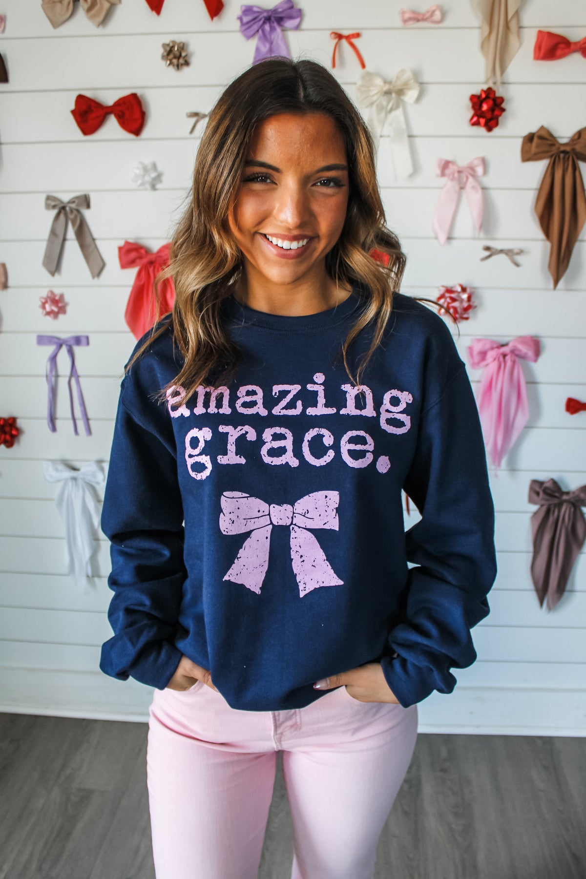 Amazing Grace Graphic Sweatshirt • Navy