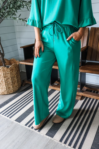 Ruffle Reset Pant Set • Green