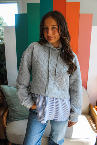 Playful Combination Pullover • Heather Grey