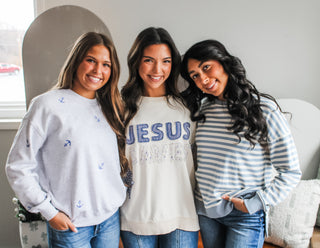 Jesus Saves Patchwork Pullover • Cream
