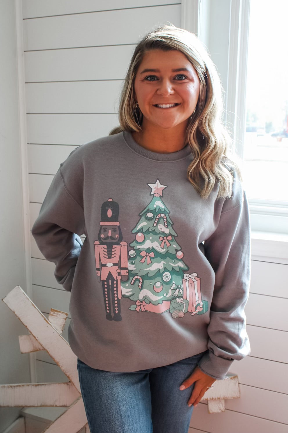 A Nutcracker Christmas Graphic Sweatshirt • Rock Grey