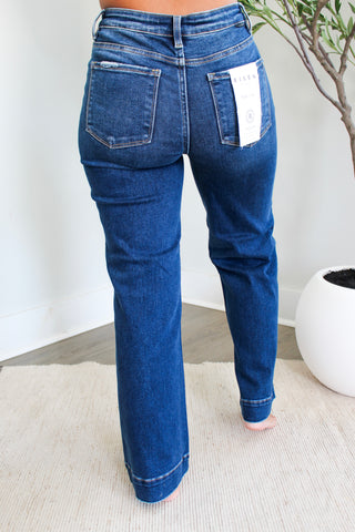 Taylor High Rise Straight | Tummy Control • Dark Wash