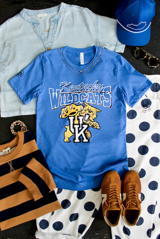 Vintage Wildcats Graphic Tee • Heather Blue