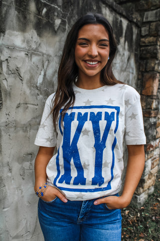 Kentucky Downs Star Print Graphic Tee • Heather Oatmeal