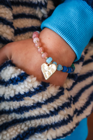 Candy Crush Heart Charm Bracelet • Blue/Pink