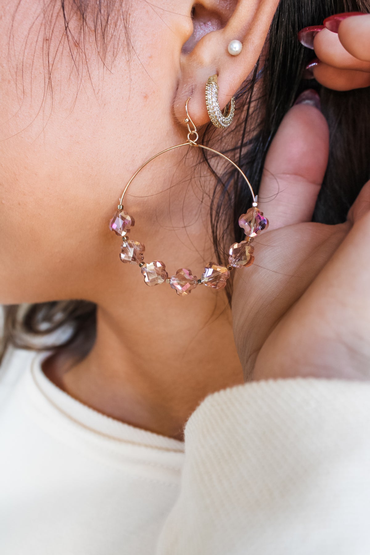 Sparkle & Shine Earrings • Iridescent Pink