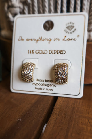 Make It Your Moment Pavé Earrings • Gold