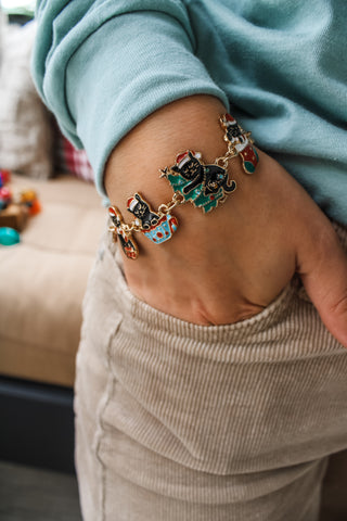 Santa Claws Enamel Bracelet • Gold