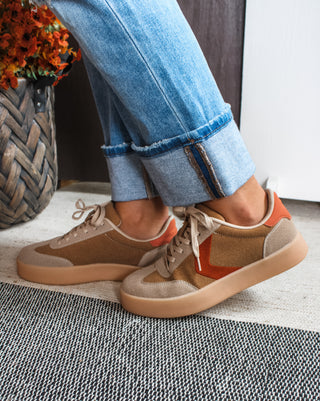 Next Level Low Top Sneakers • Camel/Orange