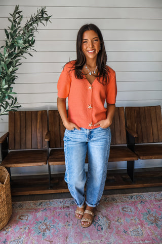 Sunshine Coast Cardigan Top • Orange