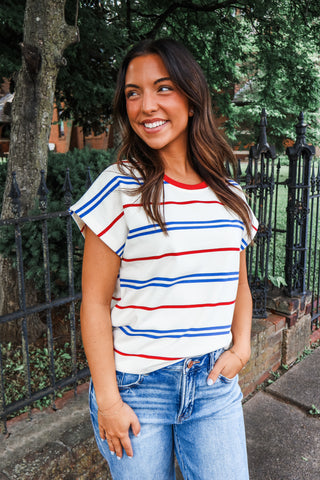 Striped Remix Crewneck • Cream Multi
