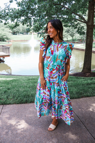 Summer Style 41 • Coastal Print Ruffle Midi - FINAL SALE