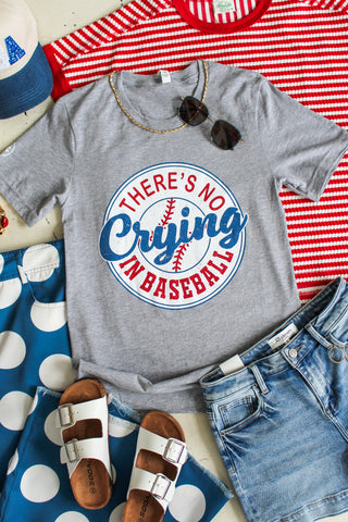 There’s No Crying In Baseball Graphic Tee • Heather Grey