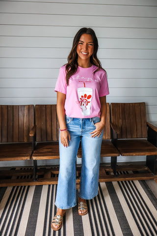 Just A Girl Who Loves Chick-fil-A Graphic Tee • Pink