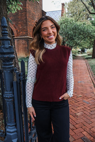 Sweetly Dotted Mesh Top • Cream