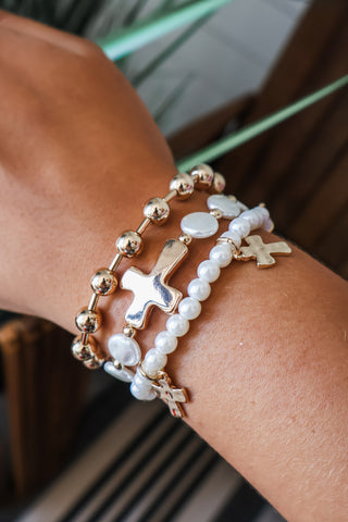 Good Graces Bracelet Set • Pearl