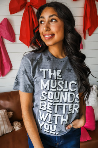 Music Sounds Better With You Graphic Tee • Charcoal