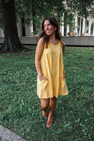 Sunny Spot Pocket Dress • Yellow