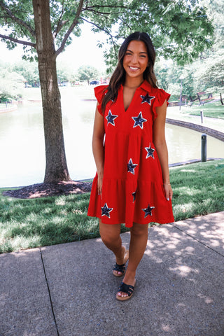 Summer Sale 23 • Stars & Sparkle Ruffle Dress - FINAL SALE