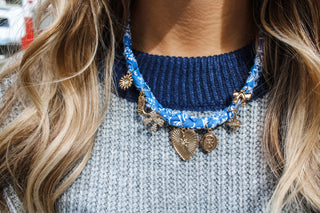 Hopeful Heart Charm Necklace • Blue