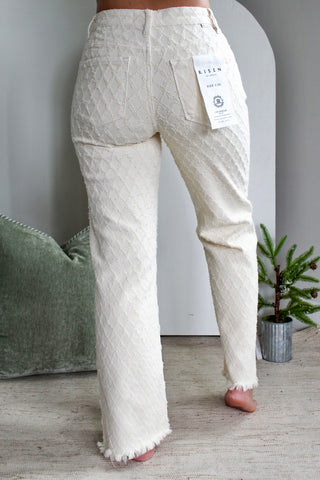 Kathleen Textured Straight Leg • Cream