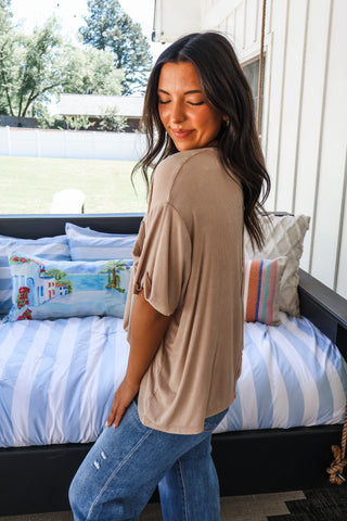 Perfectly Faded Pocket Tee • Latte