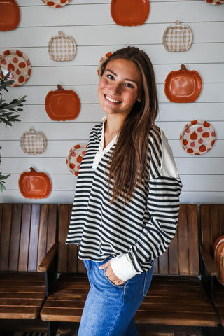 Fall Fireside Stripes • Black