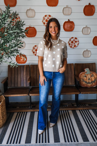 Brunch Dates Dotted Sweater • Oatmeal