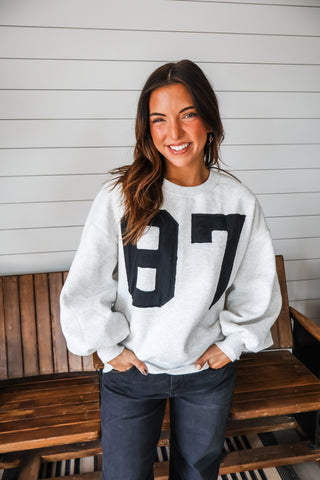 Oversized Varsity Pullover • Ash Grey