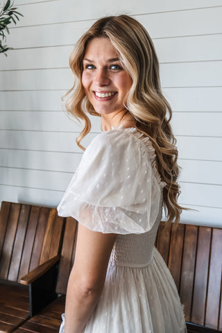 Ever After Swiss Dot Dress • Cream