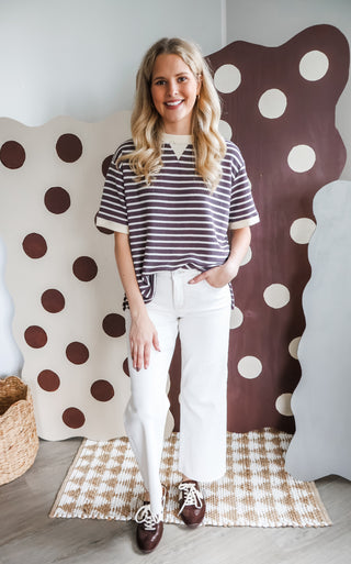 Run Around Ringer Stripe • Taupe