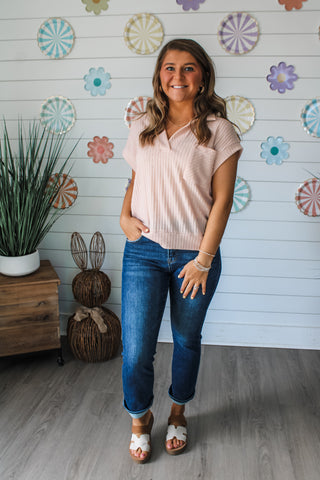 Enjoy Every Moment Pocket Top • Blush - FINAL SALE