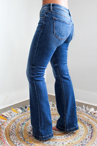 Gretchen Low Rise Flare • Dark Wash