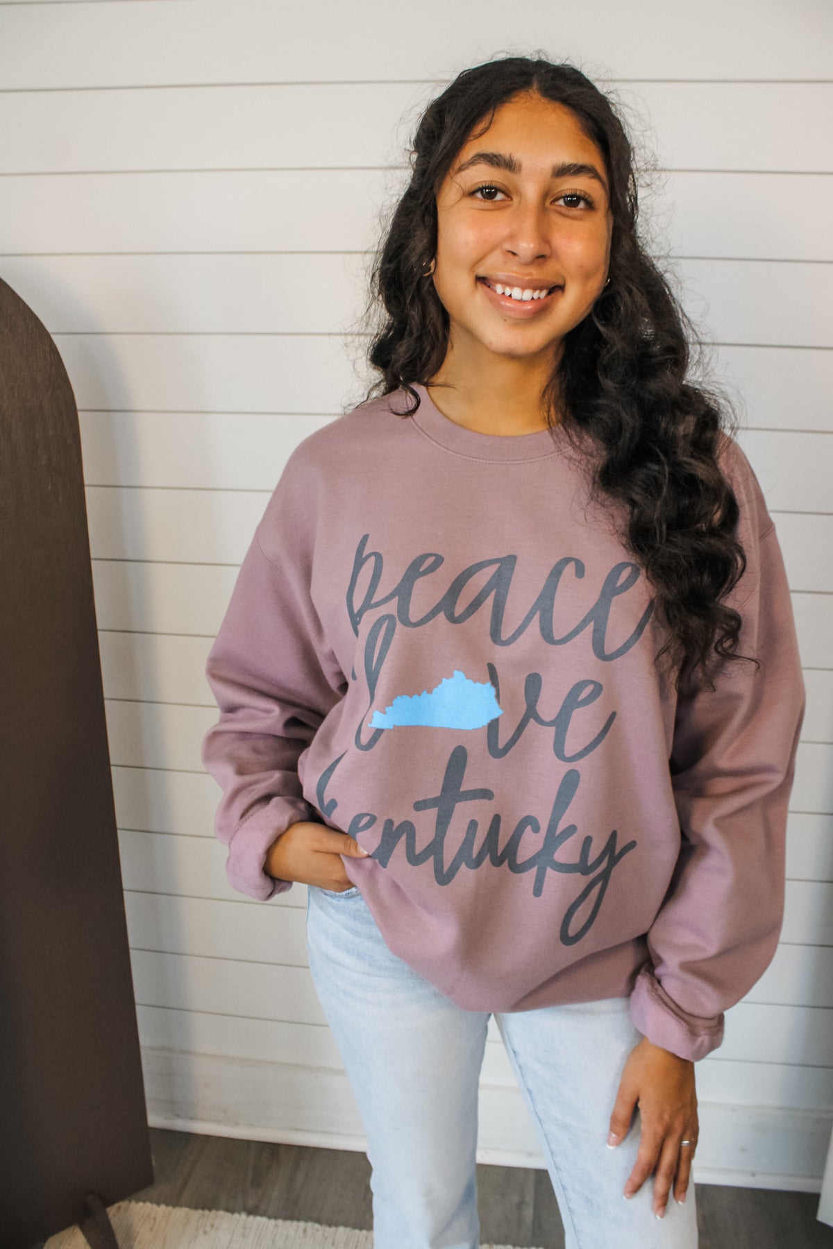 Peace Love Kentucky Graphic Sweatshirt • Mauve