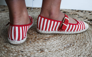 Madeline Espadrille Ballet Flat • Red Stripe