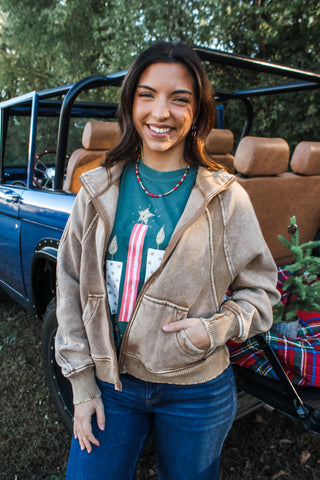 Warm & Cozy Zip-Up • Mineral Tan - FINAL SALE