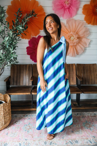 Resort Ready Striped Maxi • Navy Mix