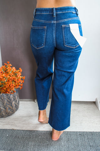 Robin Crop Wide Leg | Tummy Control • Dark Wash