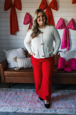 Layer Of Charm Knit Vest • Cream - PLUS