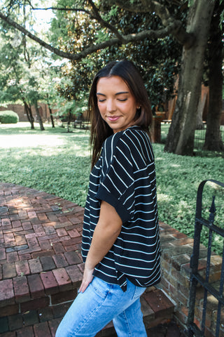A little off track • black pinstripe - FINAL SALE