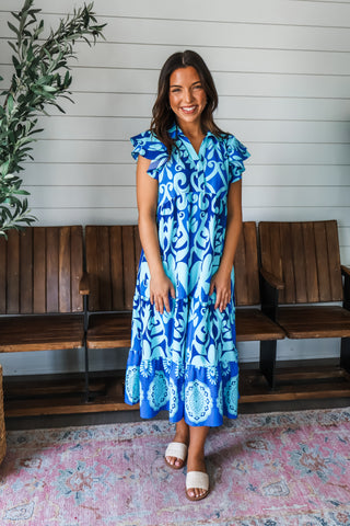 Striking Statement Midi • Blue Mix - FINAL SALE