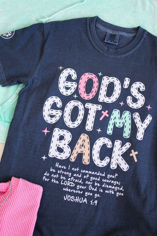 God’s Got My Back Graphic Tee • Dark Denim
