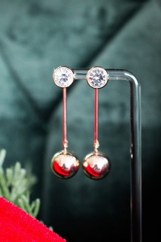Dangle & Drop Ball Earrings • Gold