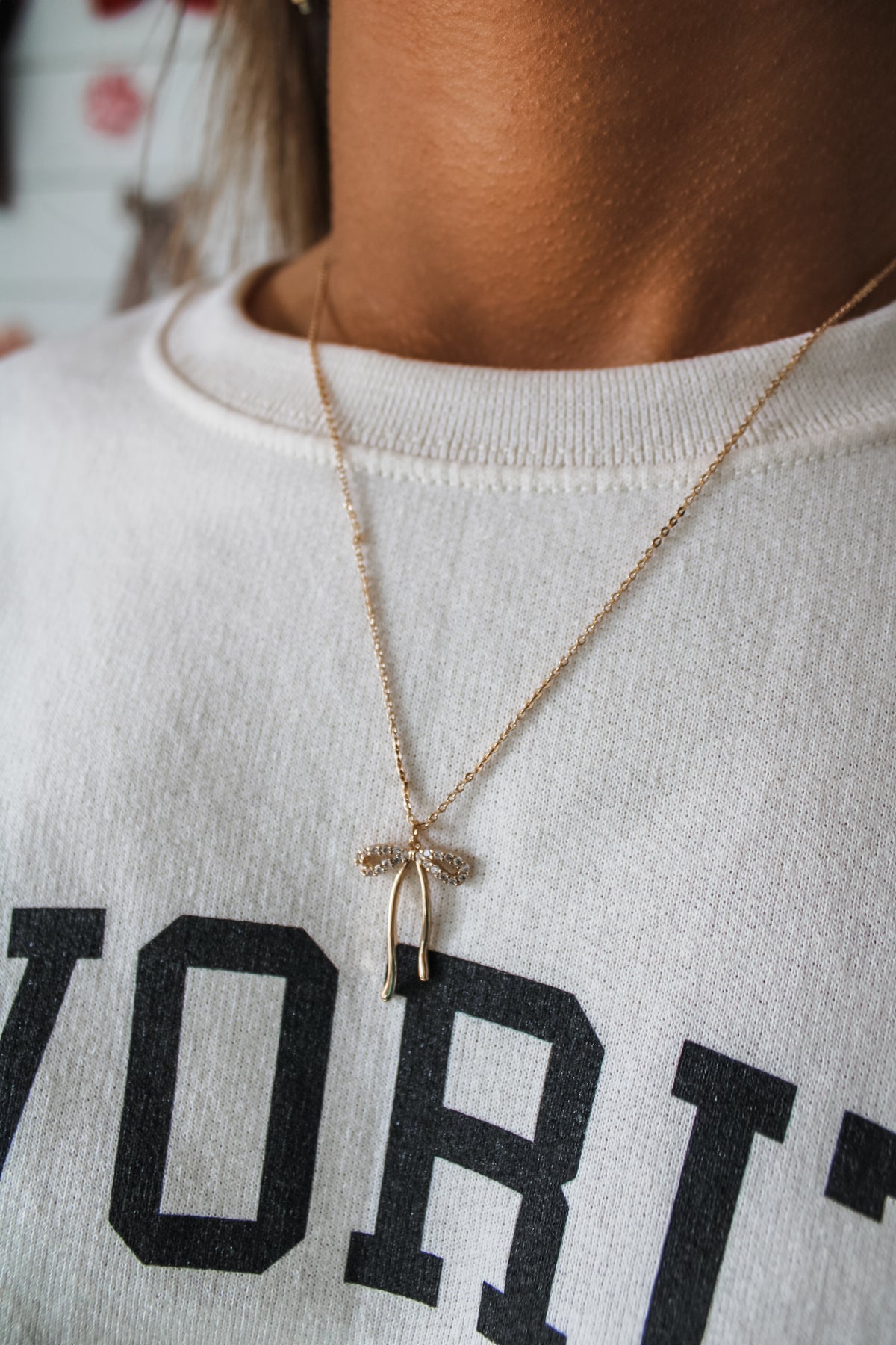 My One & Only Bow Necklace • Gold