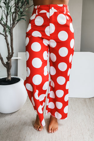 Connect the dots • red polka dot pant