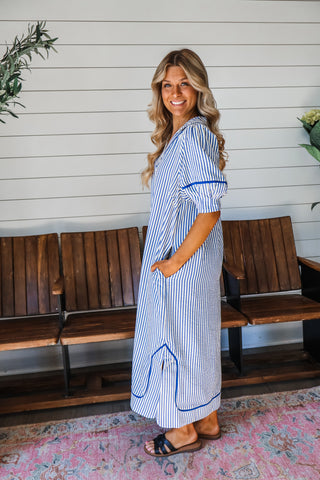 Meet Me Seaside Midi • Blue Stripes